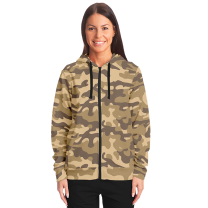 Zip-Up Hoodie | Khaki Camouflage