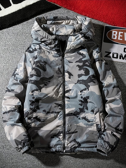 Men's Windproof Camo Jacket with Fleece Lining | Sports Coat