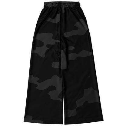 Camo Wide Leg Pants | Black Camouflage