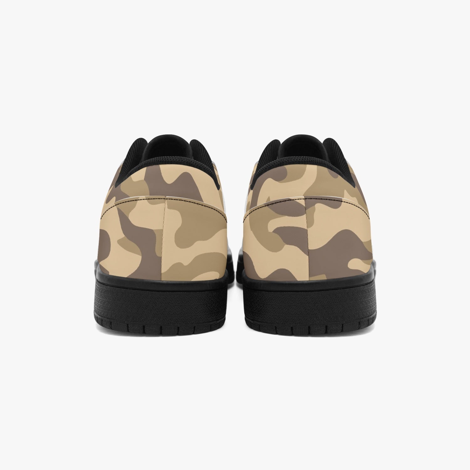 Camo Sneakers | Khaki Low-Top Leather Camouflage Shoes