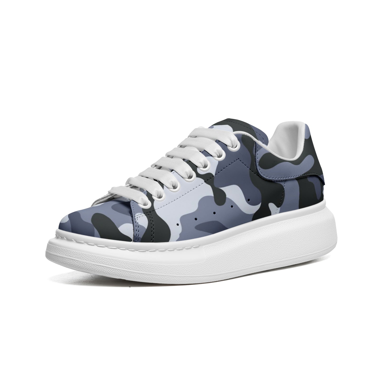 Oversized McQueen Sneakers | Light Blue Camouflage