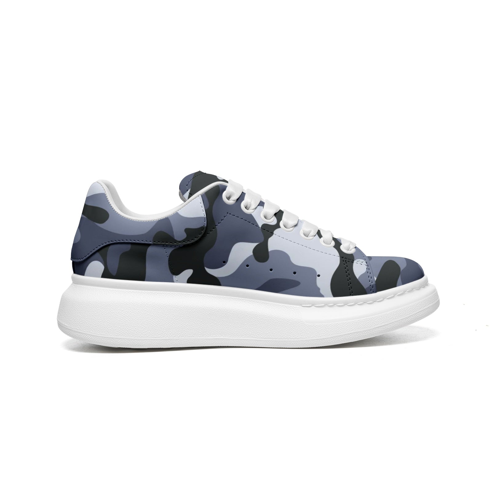 Oversized McQueen Sneakers | Light Blue Camouflage