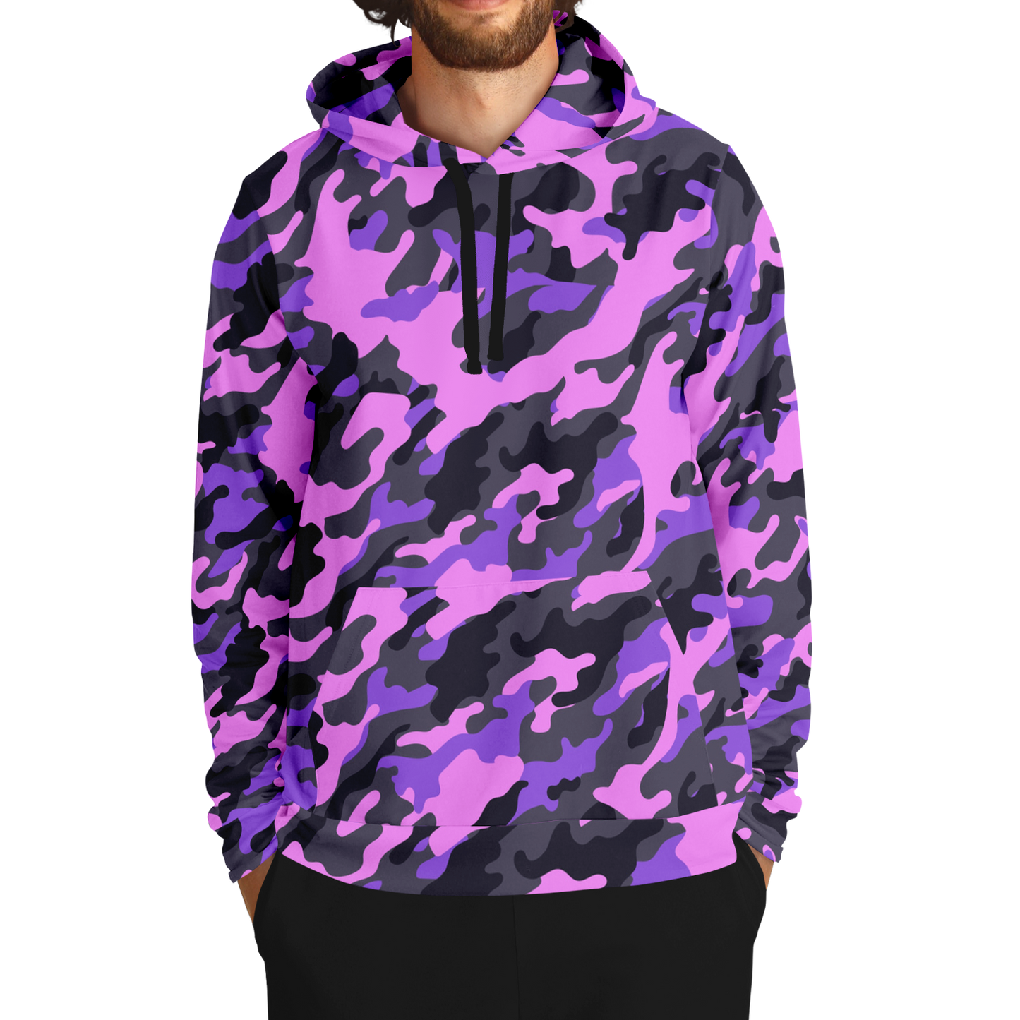 Pink Camo Hoodie | Black & Indigo Mixed Camouflage