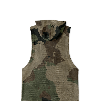 Sleeveless Hoodie | Dirty Old Brown Camouflage