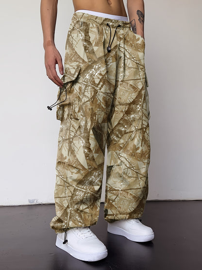 Men's Camo Cargo Pants with Multi-Pocket | Loose Fit