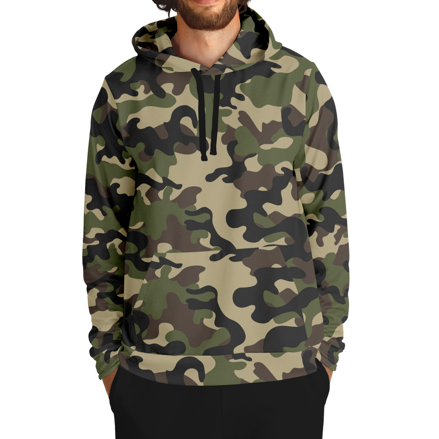 Army Brown Hoodie | Mixed Khaki and Jungle Green Camo