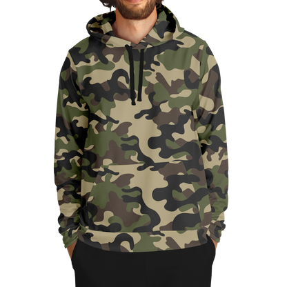 Army Brown Hoodie | Mixed Khaki and Jungle Green Camo