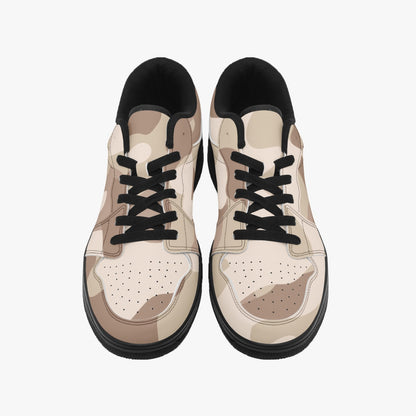 Camo Sneakers | Desert Brown Low-Top Leather Camouflage Shoes