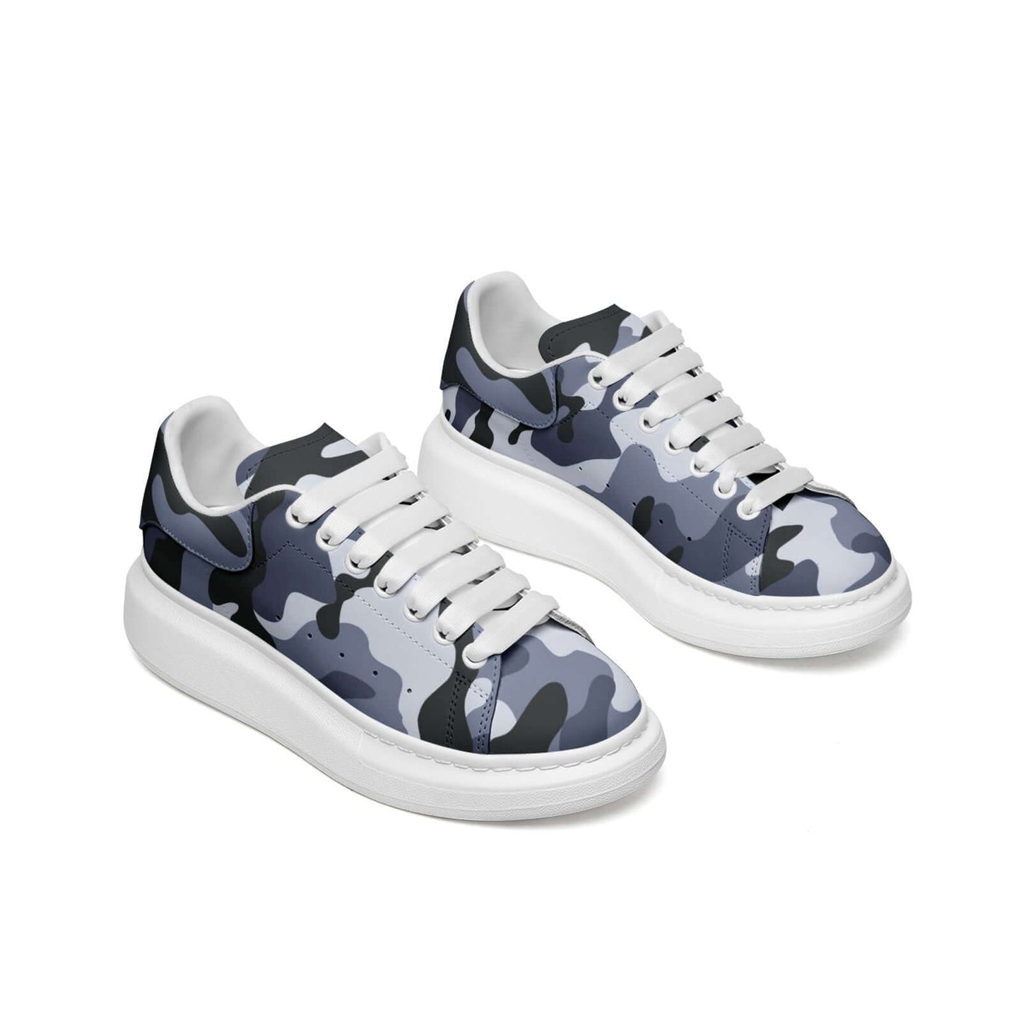 Oversized McQueen Sneakers | Light Blue Camouflage