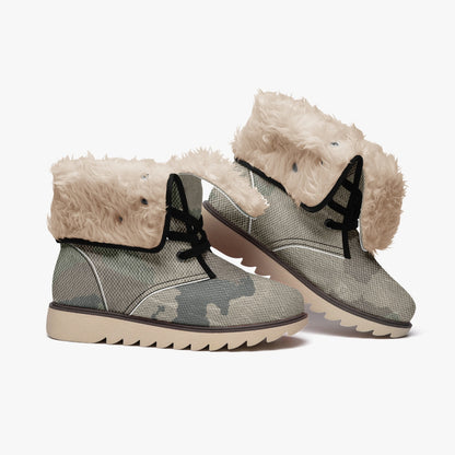 Camo Boots | Dirty Brown Cotton-Pad Fur Lining