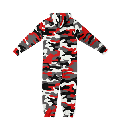 Camo Onesie | Red, Black, and White Camouflage