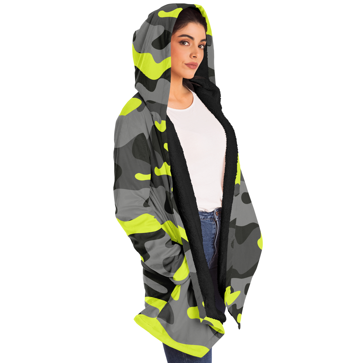 Camo Cloak | Yellow, Black, & Gray Camouflage | Microfleece