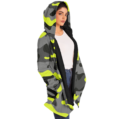 Camo Cloak | Yellow, Black, & Gray Camouflage | Microfleece