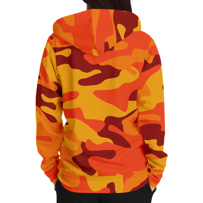 Zip-Up Hoodie | Orange & Red Camouflage