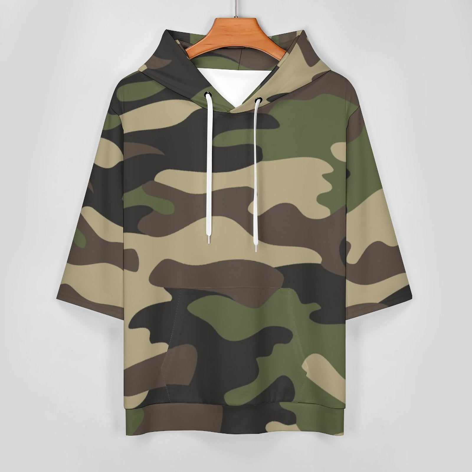 Short Sleeve Hoodie | Classic Green Camouflage