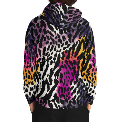 Leopard Hoodie | Bauhaus Magenta & White