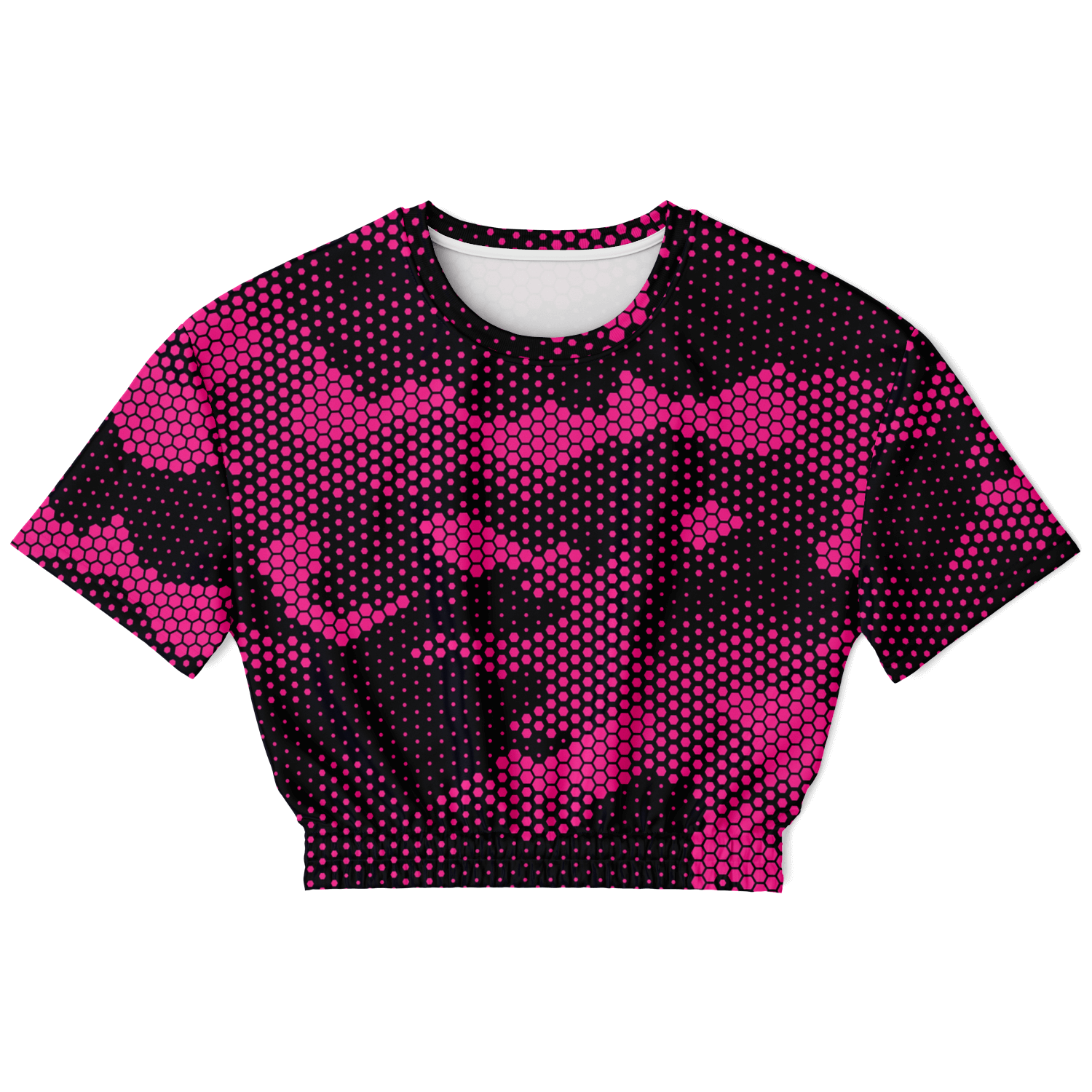 Camo Crop Top Sweatshirt | Pink Digital Dotted Hexagonal