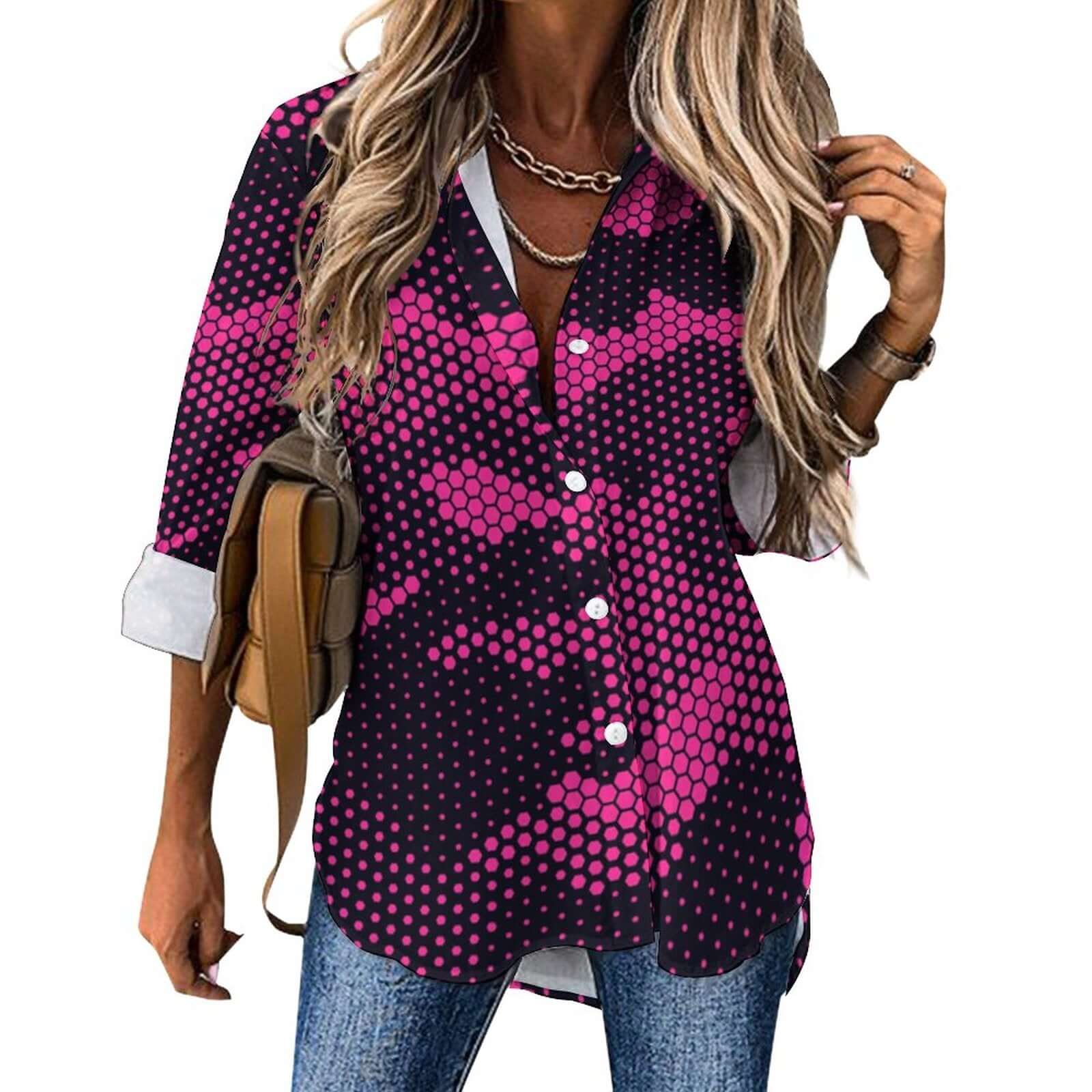 Women's Button-Up Camo Shirt | Digital Pink