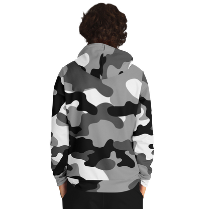 Camo Hoodie | Black, White & Gray Camouflage Pullover