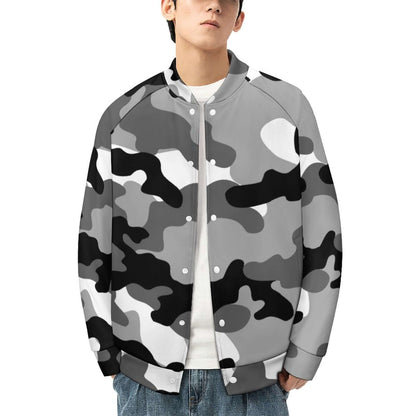 Men's Camo Jacket | Black, White & Gray Camouflage