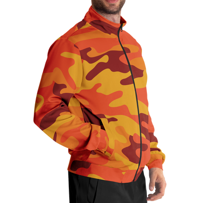 Camo Track Jacket | Orange & Red Camouflage