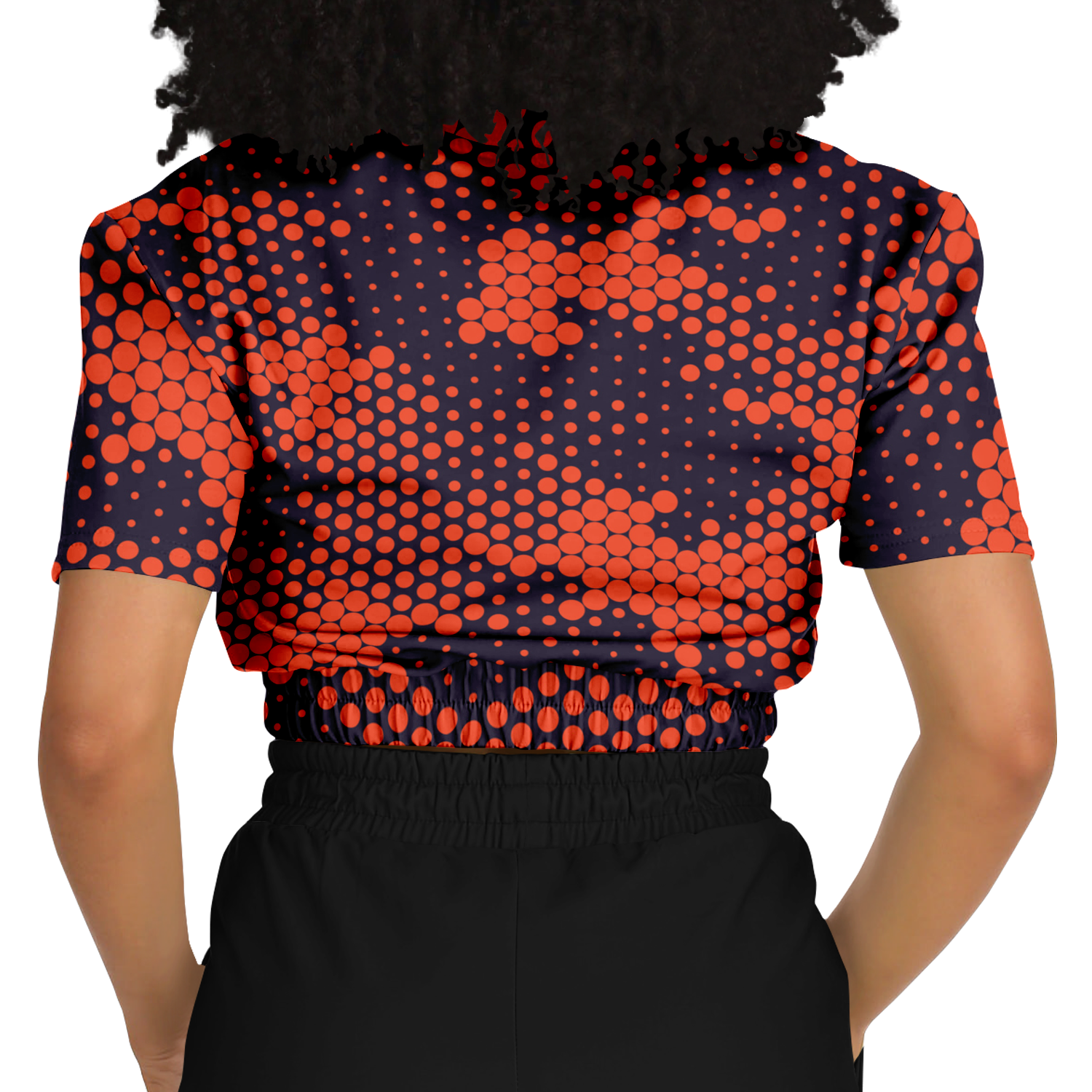 Camo Crop Top Sweatshirt | Orange & Blue Digital Camouflage