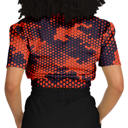 Camo Crop Top Sweatshirt | Orange & Blue Digital Camouflage