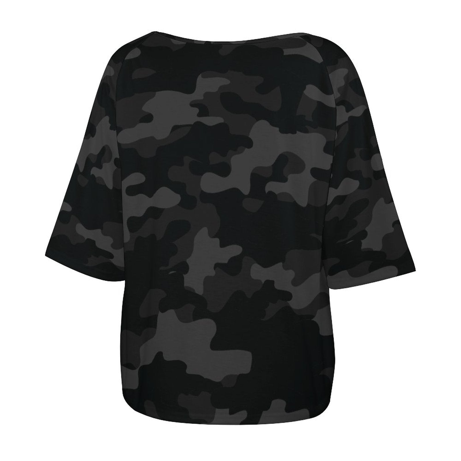 Off The Shoulder Top | Black Camo Shirt