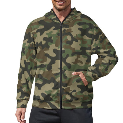 Zip Camo Hoodie | Military Brown Camouflage T