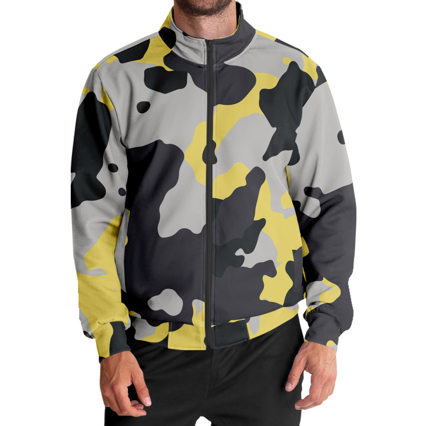 Camo Track Jacket | Yellow, Black & Silver Camouflage