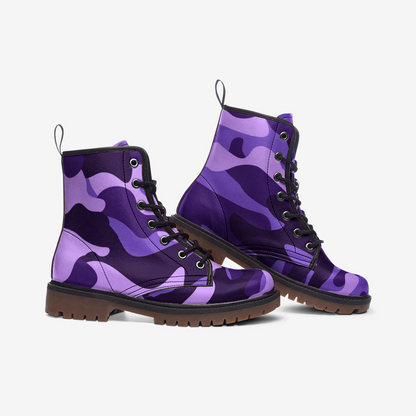 Camo Boots | Leather Camouflage in Purple, Blue, and Mauve