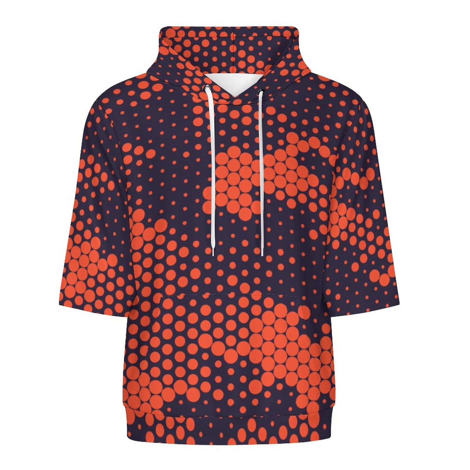 Short Sleeve Hoodie | Orange & Blue Digital Camouflage