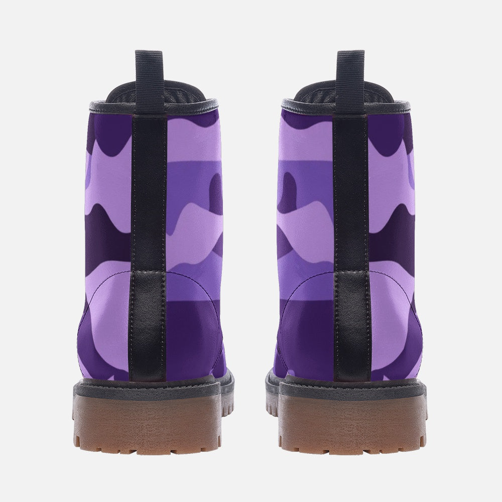 Camo Boots | Leather Camouflage in Purple, Blue, and Mauve