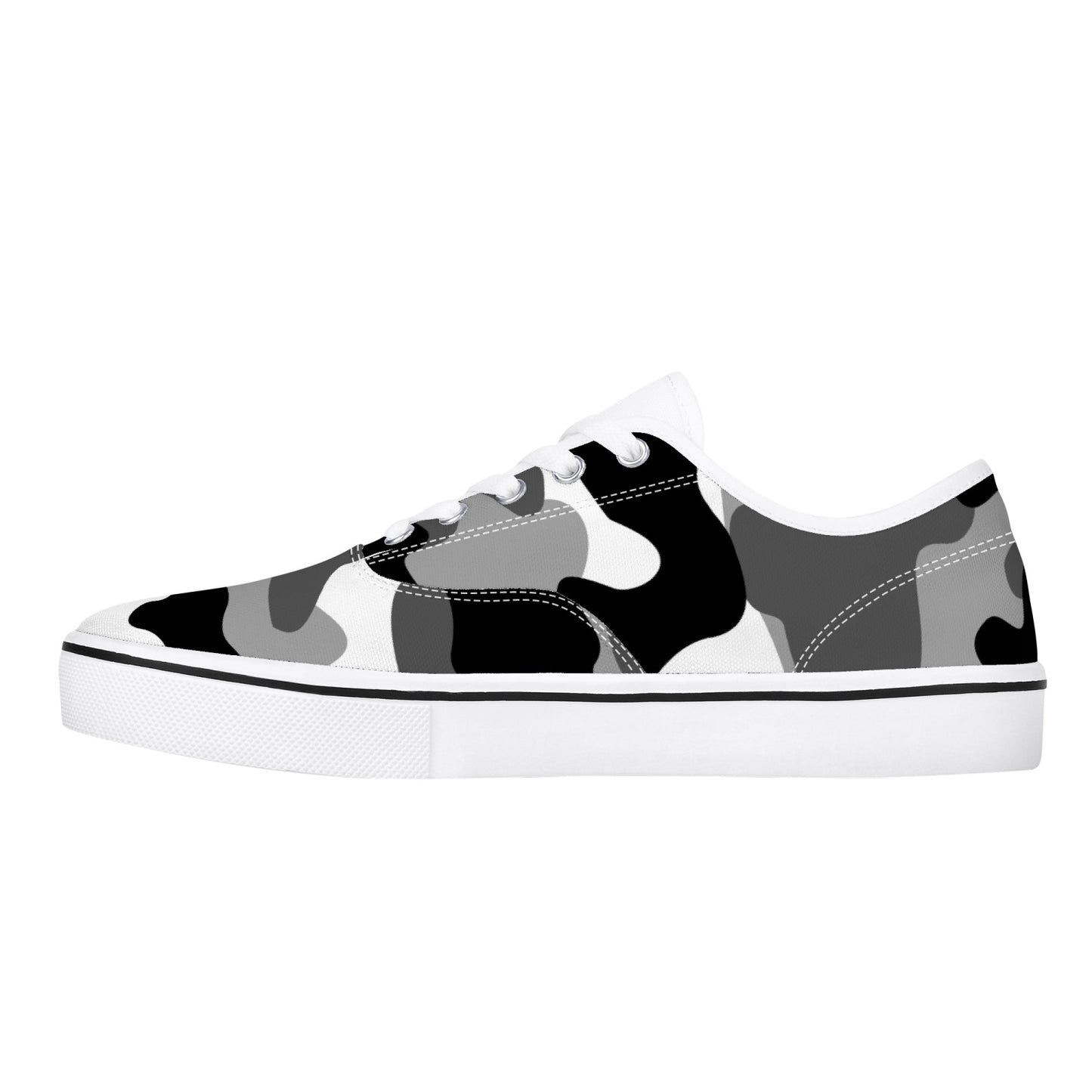 Camo Skate Shoes | Gray, Black, and White Camouflage