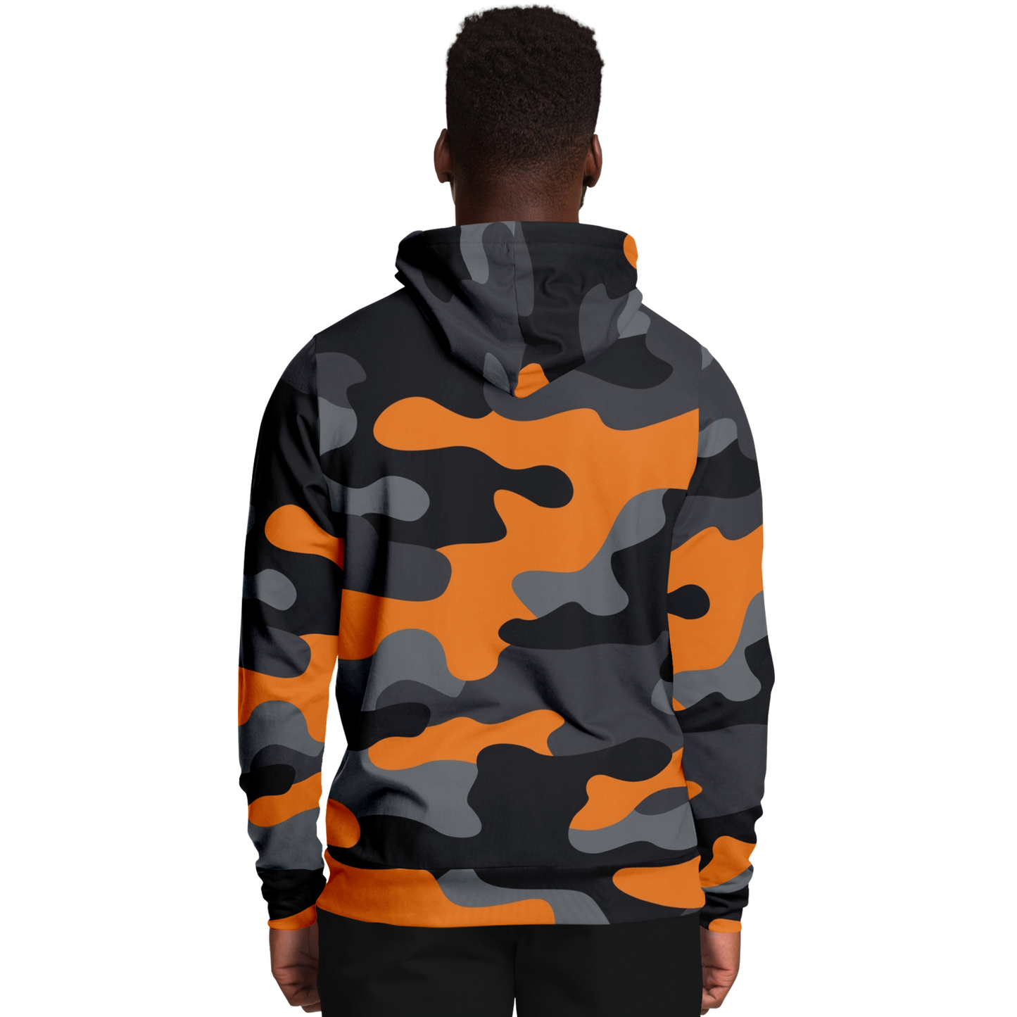 Camo Hoodie | Orange, Gray & Black Camouflage