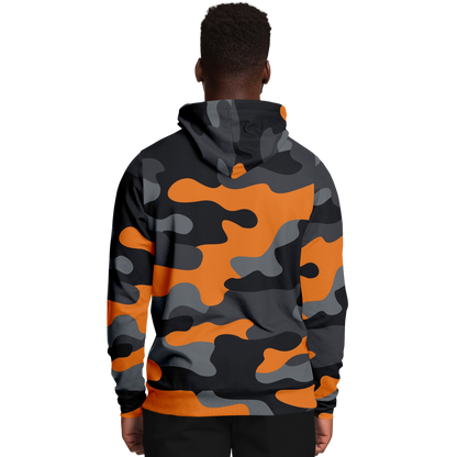 Camo Hoodie | Orange, Gray & Black Camouflage