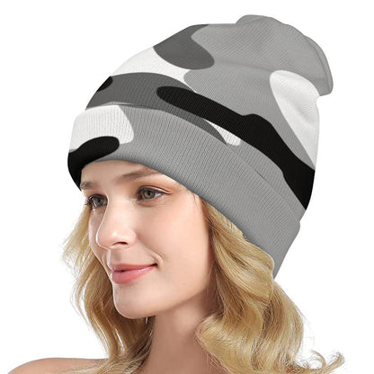 Camo Beanie | Black, White & Gray Camouflage