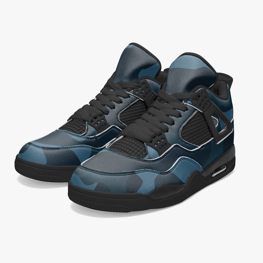 Dark Blue Camo Jordans AJ4 | Army-inspired Camouflage