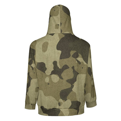 Zip Camo Hoodie | Green Fabric Camouflage