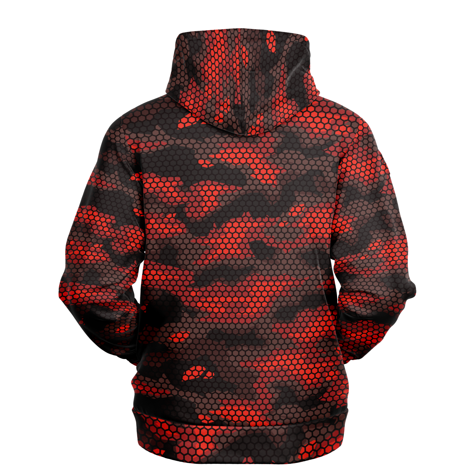 Red Camo Hoodie | Geometric Hive Camouflage Pattern