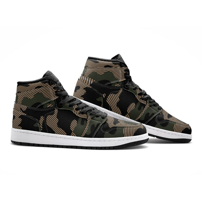 Military Green Camo Sneakers | High Top Leather