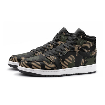 Military Green Camo Sneakers | High Top Leather