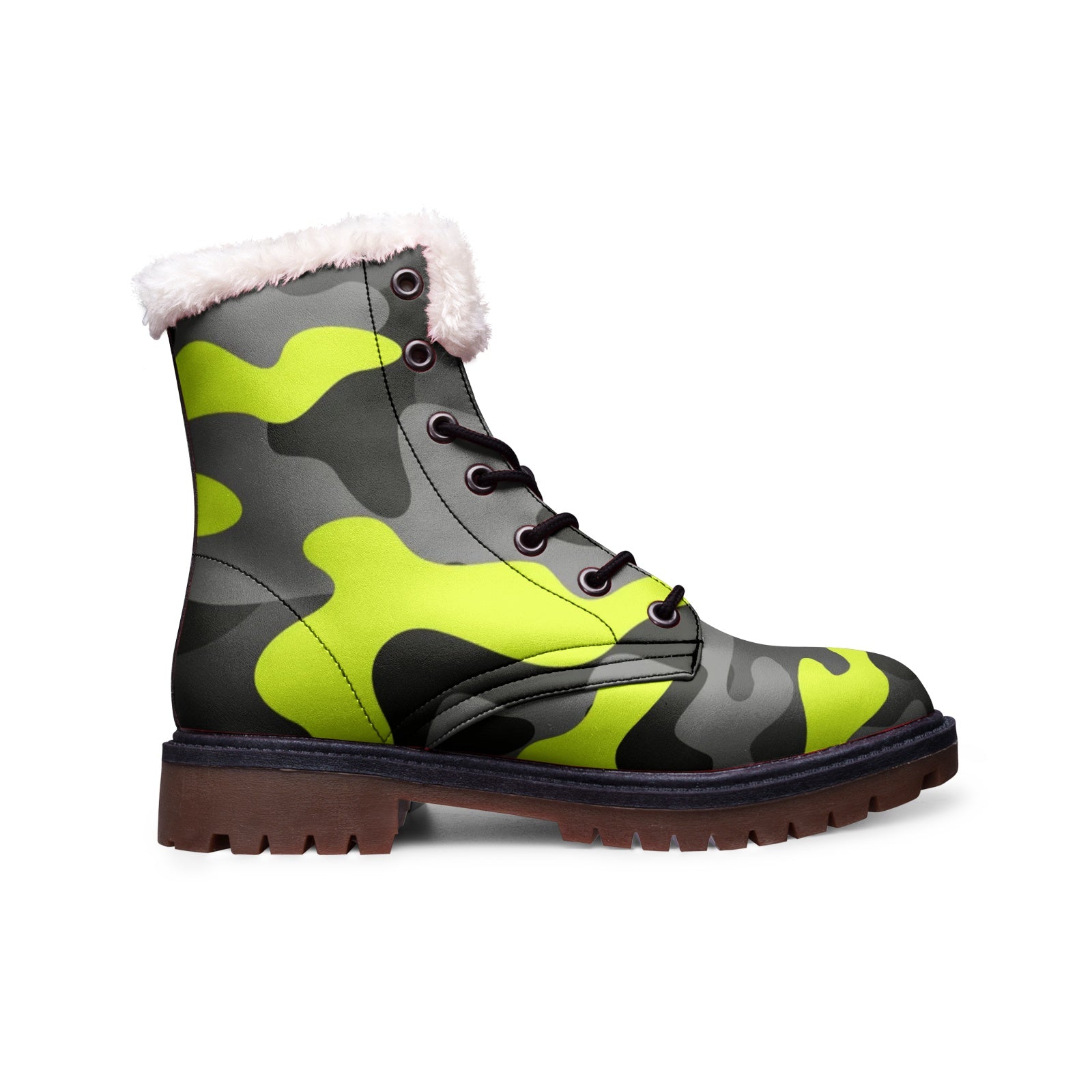 Snow Camo Boots | Black, Gray, and Yellow Camouflage