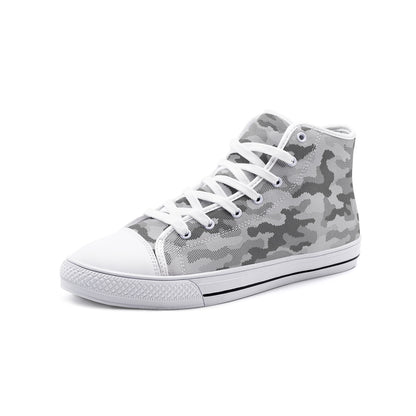 Camo Shoes | High Top Canvas | Gray Digital Camouflage