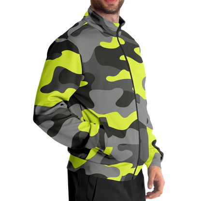 Camo Track Jacket | Black, Gray & Yellow Camouflage