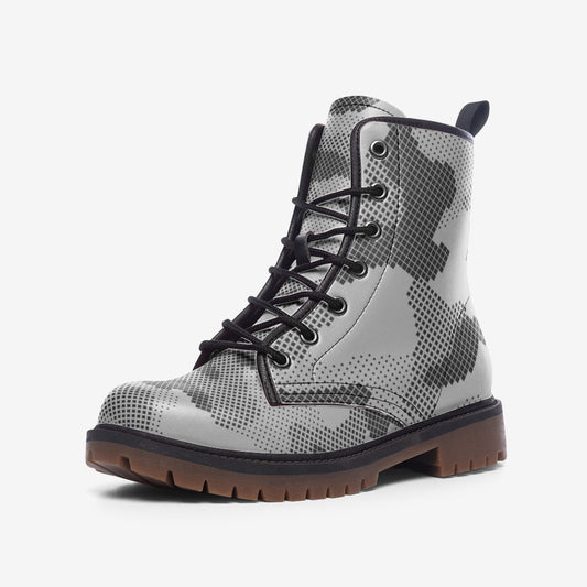 Camo Boots | Leather Camouflage in Digital Gray