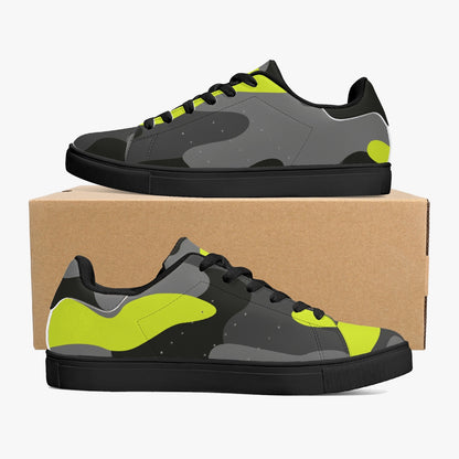 Camo Sneakers | Classic Low-Top | Yellow, Black, & Gray