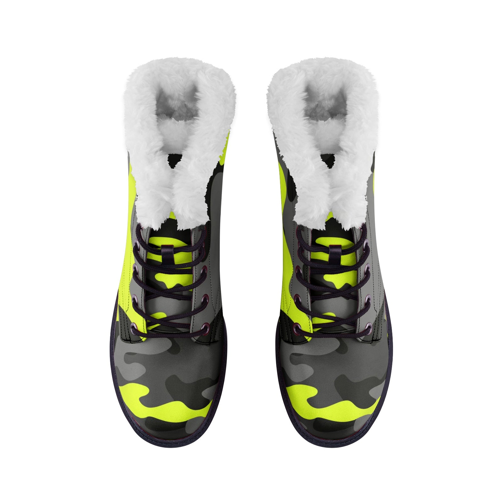 Snow Camo Boots | Black, Gray, and Yellow Camouflage