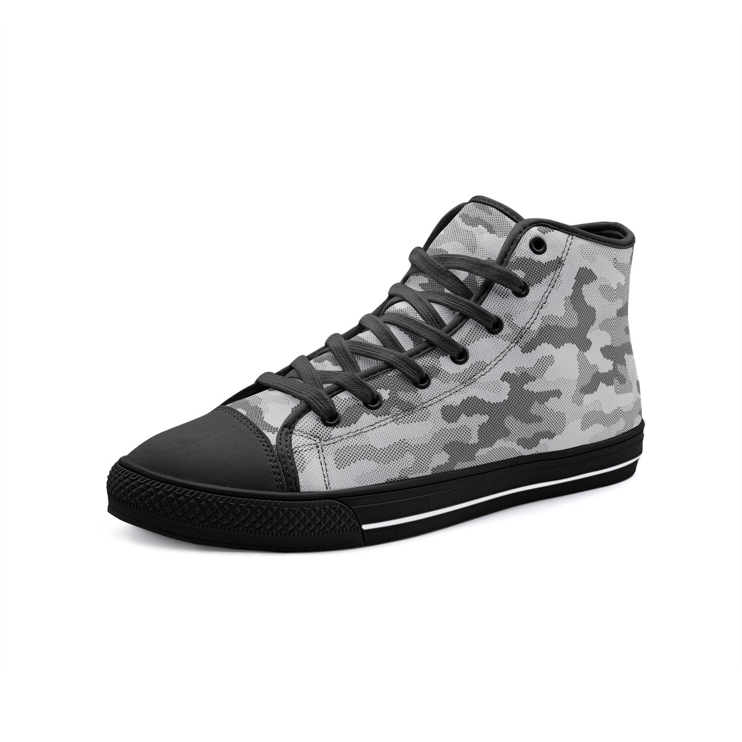 Camo Shoes | High Top Canvas | Gray Digital Camouflage