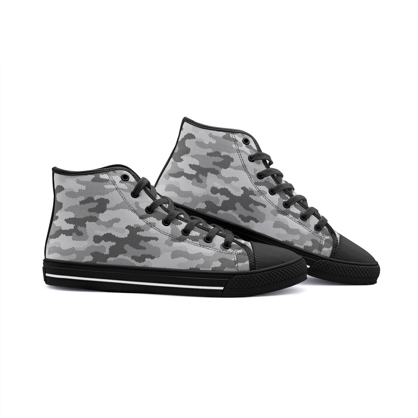 Camo Shoes | High Top Canvas | Gray Digital Camouflage